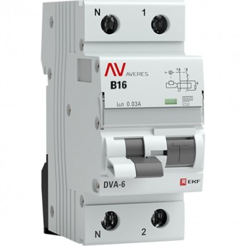 Автомат дифференциальный EKF AVERES DVA-6 1P+N 25А (B) 30мА (AC) 6кА Автомат дифференциальный EKF AVERES DVA-6 1P+N 25А (B) 30мА (AC) 6кА