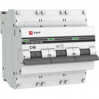 Автоматический выключатель EKF PROXIMA 3P 40А (C) 10kA ВА 47-100