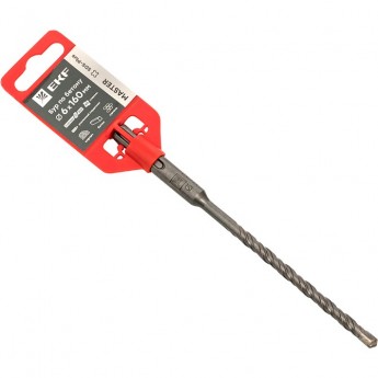 Бур по бетону EKF MASTER SDS-plus 6х160 мм (2 резца) (4S спираль)