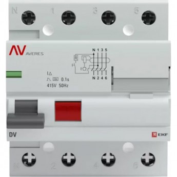 Устройство защитного отключения EKF DV, 4P, 40А/30мА, A, AVERES SQ Устройство защитного отключения EKF DV, 4P, 40А/30мА, A, AVERES SQ