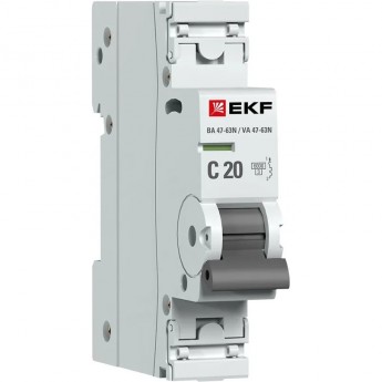 Выключатель автоматический EKF PROXIMA 1P 20А (C) 6кА ВА 47-63N