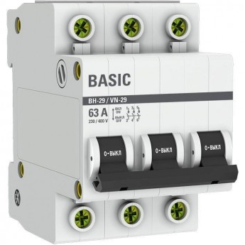 Выключатель нагрузки EKF SL29-3-63-BAS 3п 63А ВН-29 Basic